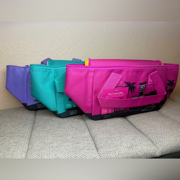 Trader Joe’s Mini Insulated Cooler Bags — Pink, Purple, and Teal (3 Total) - Picture 2 of 10
